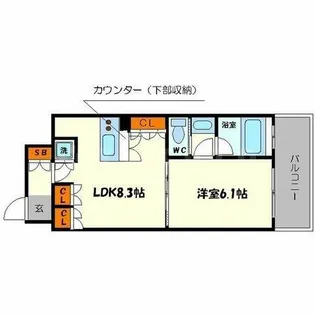 リーガルあみだ池新町【7階】の間取り