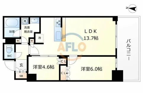 プレミストタワー靭本町【3階】の間取り