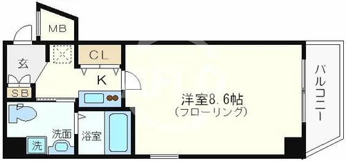 インベスト本町WEST【7階】の間取り