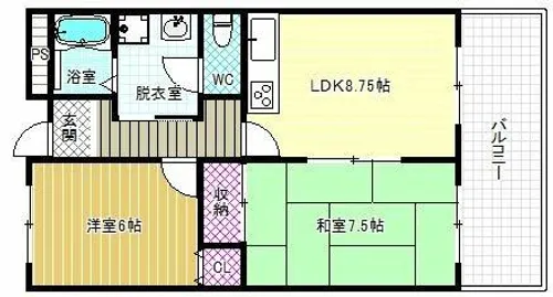 グランパティオ軽里【2階】の間取り