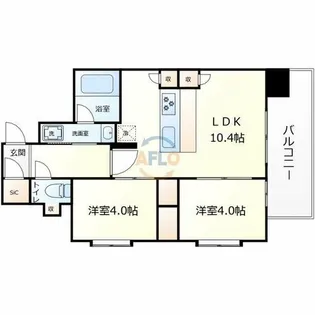 スプランディッド玉造【3階】の間取り