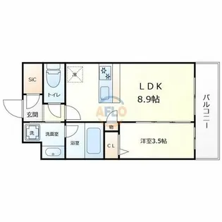 スプランディッド玉造【5階】の間取り