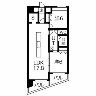 ベルドミール橘【5階】の間取り