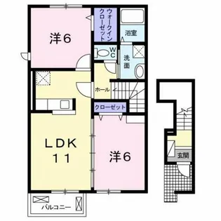 エール湯川A【2階】の間取り