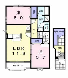 エアリーコート ウエスト【2階】の間取り