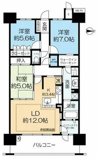 ミリカ・ヒルズI街区D棟【12階】の間取り