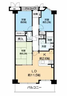 ルモン豊中曽根西町【2階】の間取り