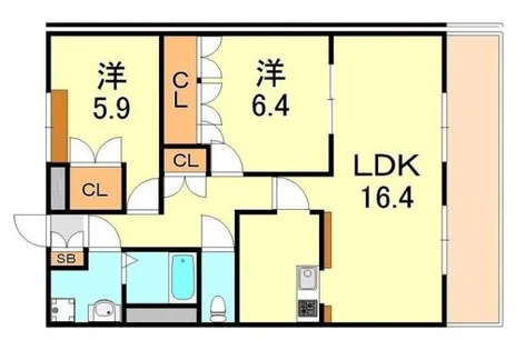 サンフラッシュ【2階】の間取り