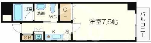 フィオレ立売堀【7階】の間取り