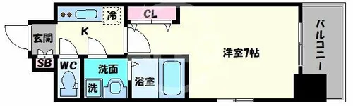 ファーストレジデンス玉造【6階】の間取り