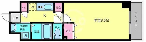 エグゼ大阪城東【4階】の間取り