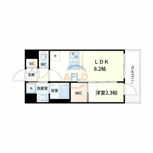 プレリスNEO大阪十三エルヴィオン【2階】の間取り
