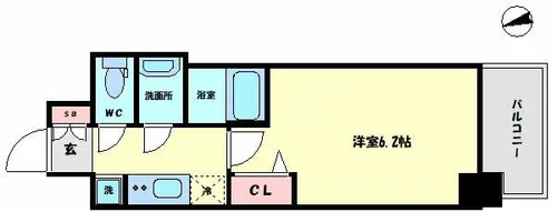 プレサンス難波インフィニティ【616号室】の間取り