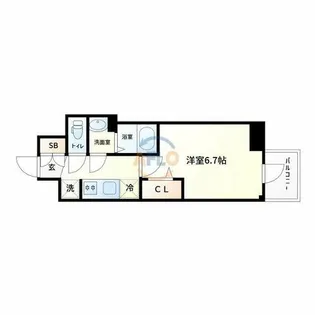 プレサンス新町ウィズジョイ【8階】の間取り