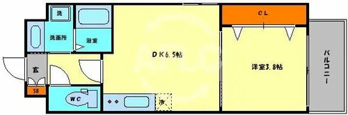 グランステディ城東中央【5階】の間取り