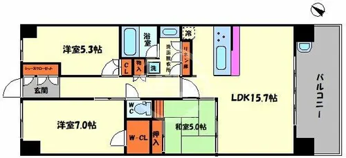 大阪ベイレジデンス【12階】の間取り