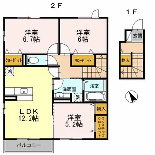 松籟軒A【2階】の間取り