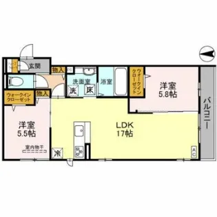 大阪府堺市北区北花田町1丁【アパート】の間取り