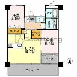 シェソワアンテイ【2階】の間取り