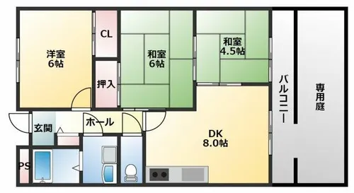 ミラーハイツタバタ【103号室】の間取り