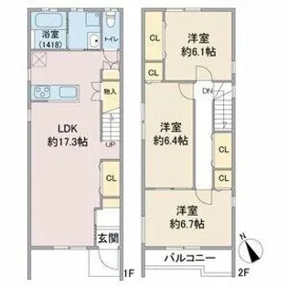 愛知県名古屋市名東区社が丘3丁目【一戸建】の間取り