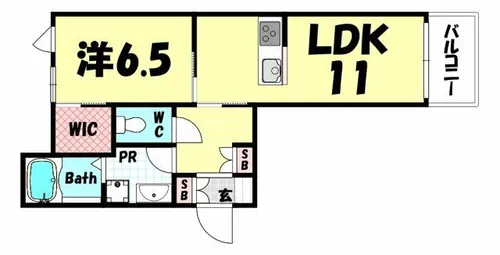 ヴィラージュ山手【1階】の間取り