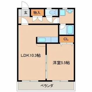 エステートK【302号室】の間取り