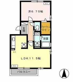 グランパティオB【3階】の間取り