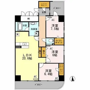 アン・ソレイユ【13階】の間取り