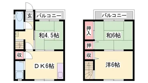 兵庫県姫路市辻井1丁目【テラスハウス】の間取り