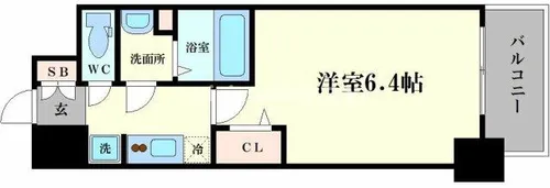 ララプレイス大阪福島アビリテ【6階】の間取り
