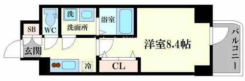 MELDIA CREST TAPP NAMBA-WEST【13階】の間取り