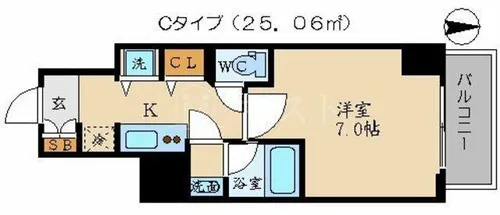 エスライズ東天満【11階】の間取り