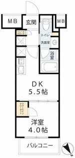 ザ・パークハビオ同心【10階】の間取り