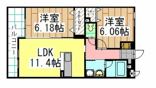 浜町テラス【1階】の間取り