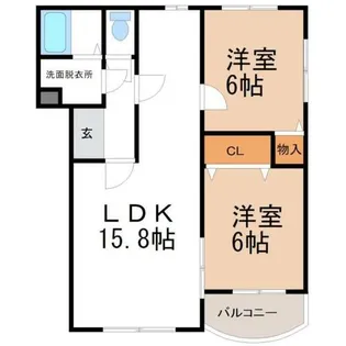 パークサイド川端【301号室】の間取り