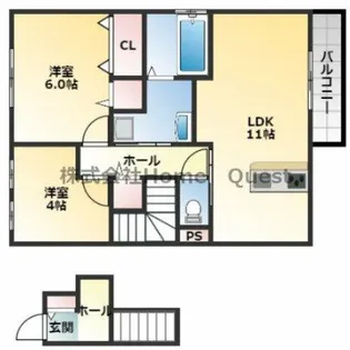 プレミール東本町【203号室】の間取り