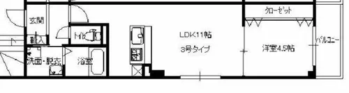 1LDKの間取り画像