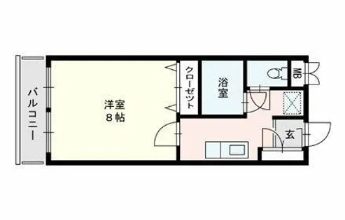 Mフラット筥崎宮前【2階】の間取り