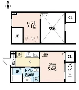 1SKの間取り画像