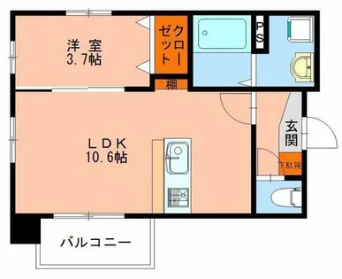 モンフレール東比恵【7階】の間取り