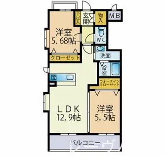 福岡県福岡市早良区梅林7丁目【マンション】の間取り