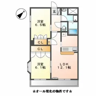 ビレッジあじき【4階】の間取り