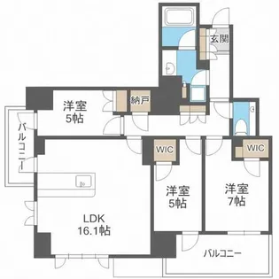 ザ・パークハウス天神今泉【4階】の間取り