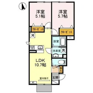 チェリーハウス2 A棟【1階】の間取り