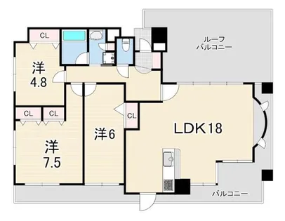 ワコーレ甲子園口フィールズ【6階】の間取り