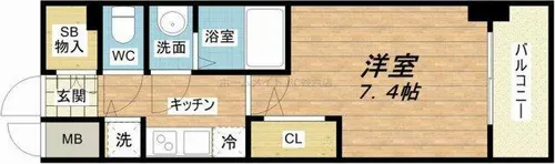 エスリード松屋町SOUTH【3階】の間取り