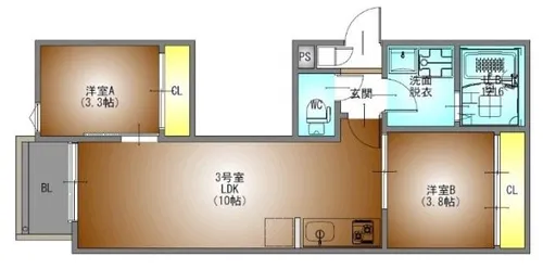 REGALEST上小田井4(フォー)【2階】の間取り