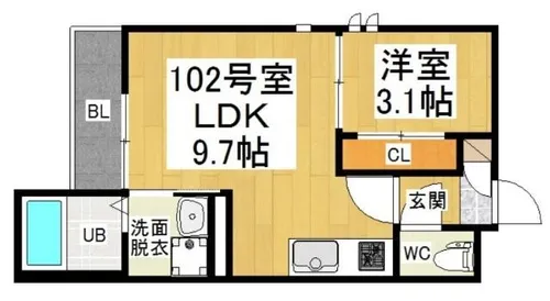 GRANDTIC nakasugichou【1階】の間取り