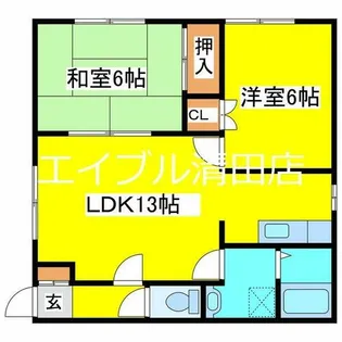 サンフラワーB【203号室】の間取り